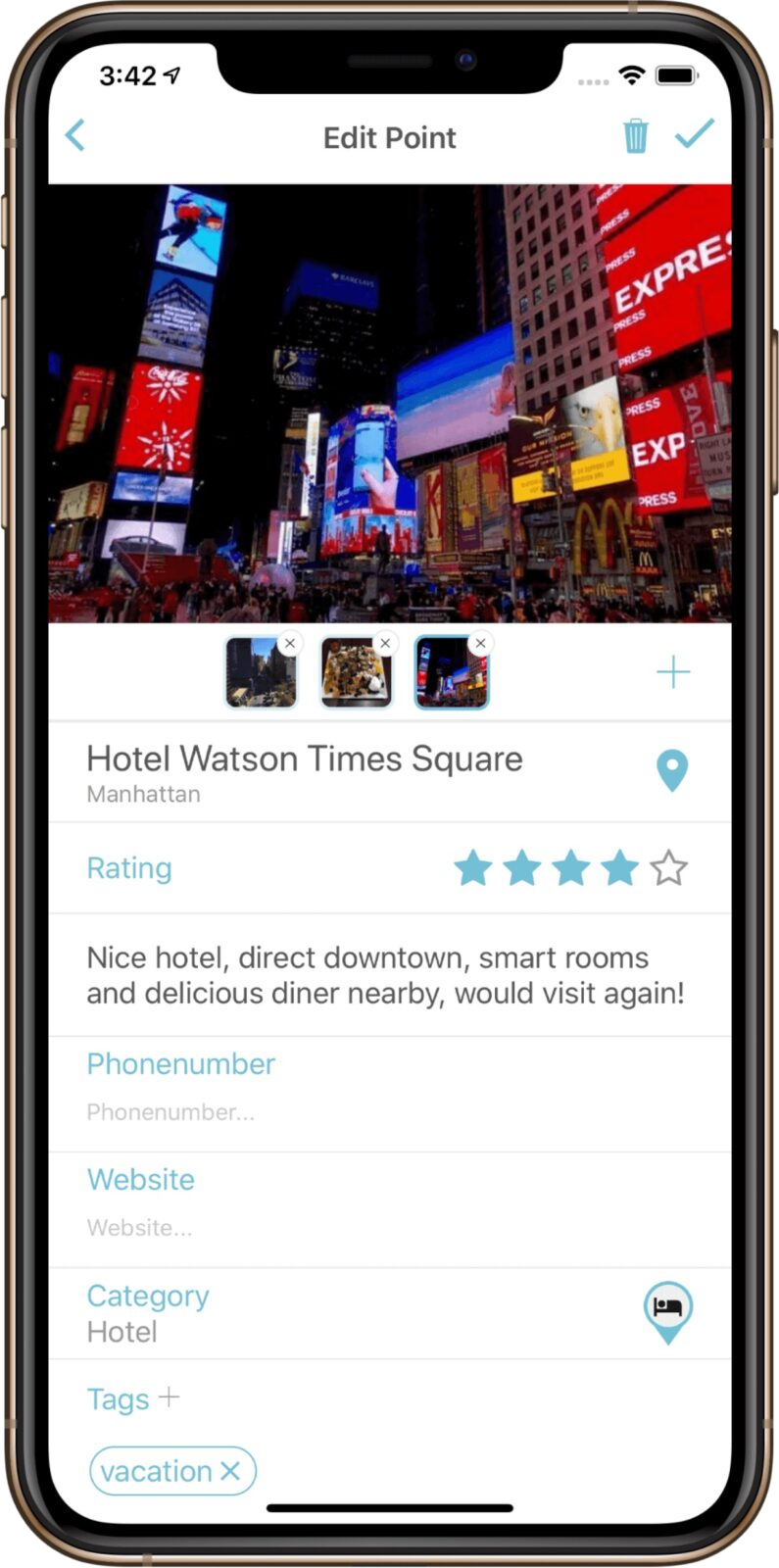poiMAP Detailansicht – Screenshot